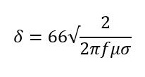 Skin Depth Equation