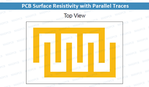 PCB Surface Resistivity with Parallel Traces